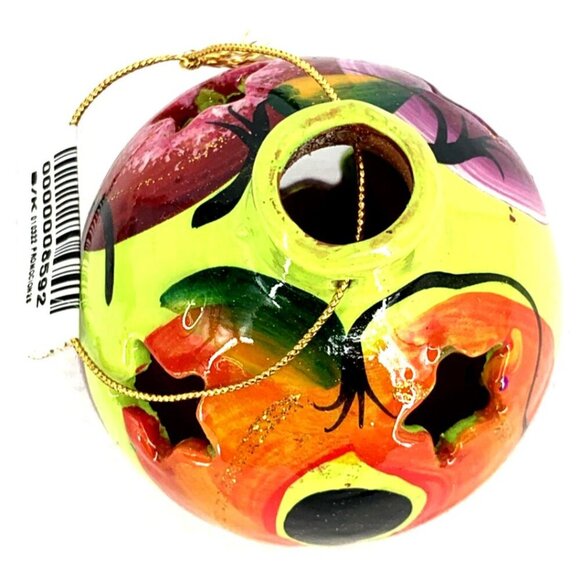 Talavera Hand Painted Christmas Ornaments Round Cut Out Luminaries Lot of 6 NOS - Picture 15 of 16